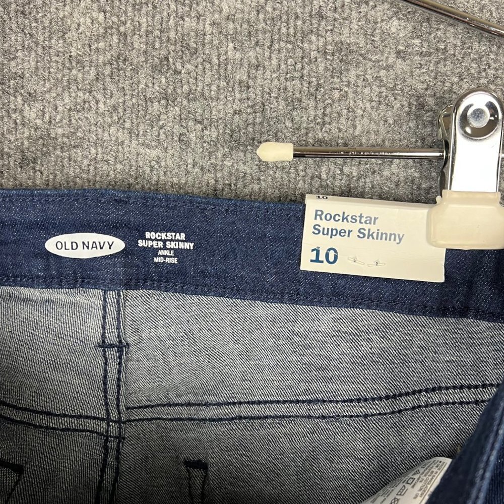 NEW Old Navy‎ Rockstar Women's size 10 Super Skinny Blue Jeans - Picture 7 of 8